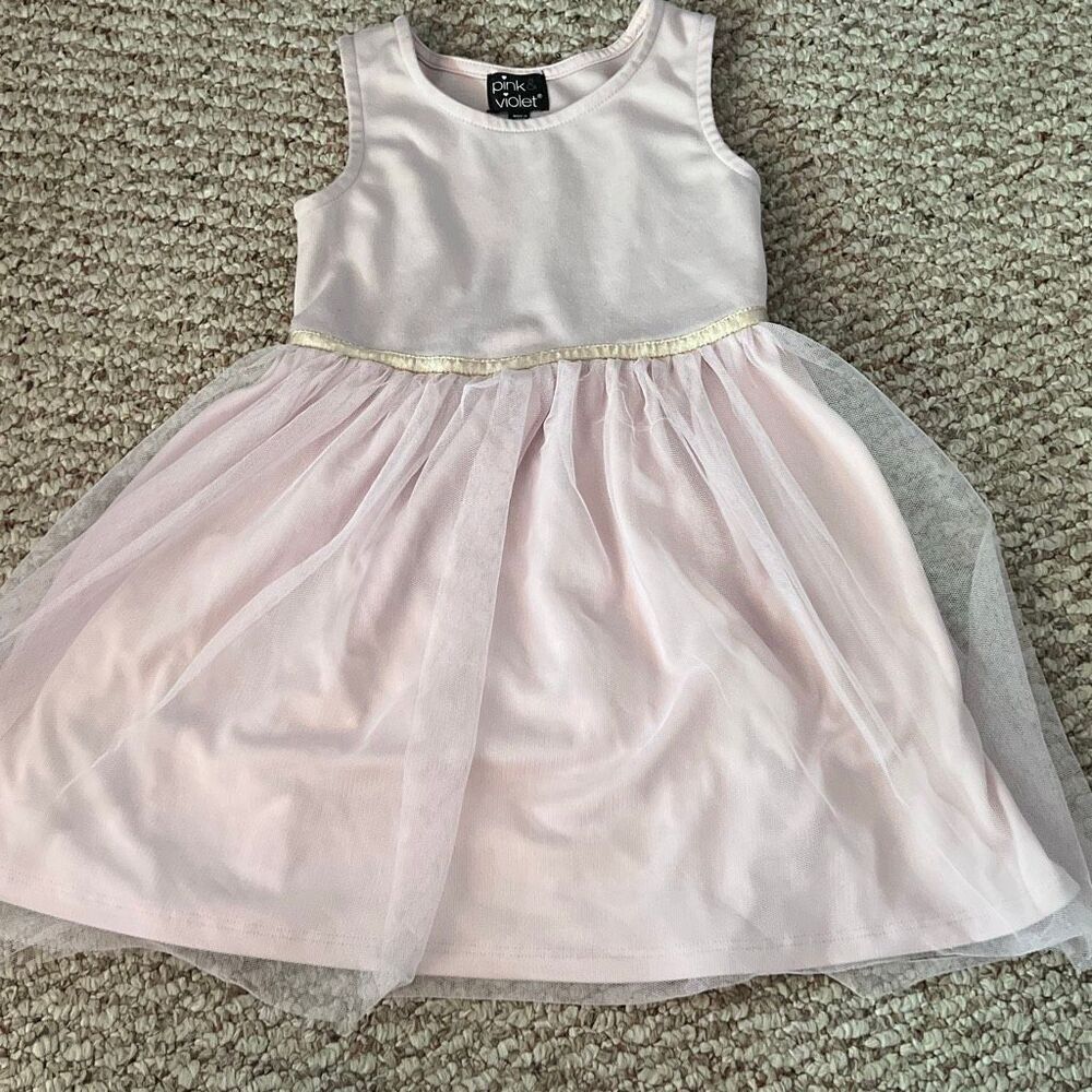 Pink & violet Size 6 light pink girls Dress